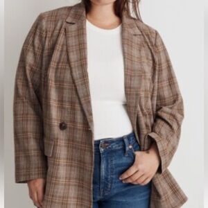 H&M Brown Plaid Blazer